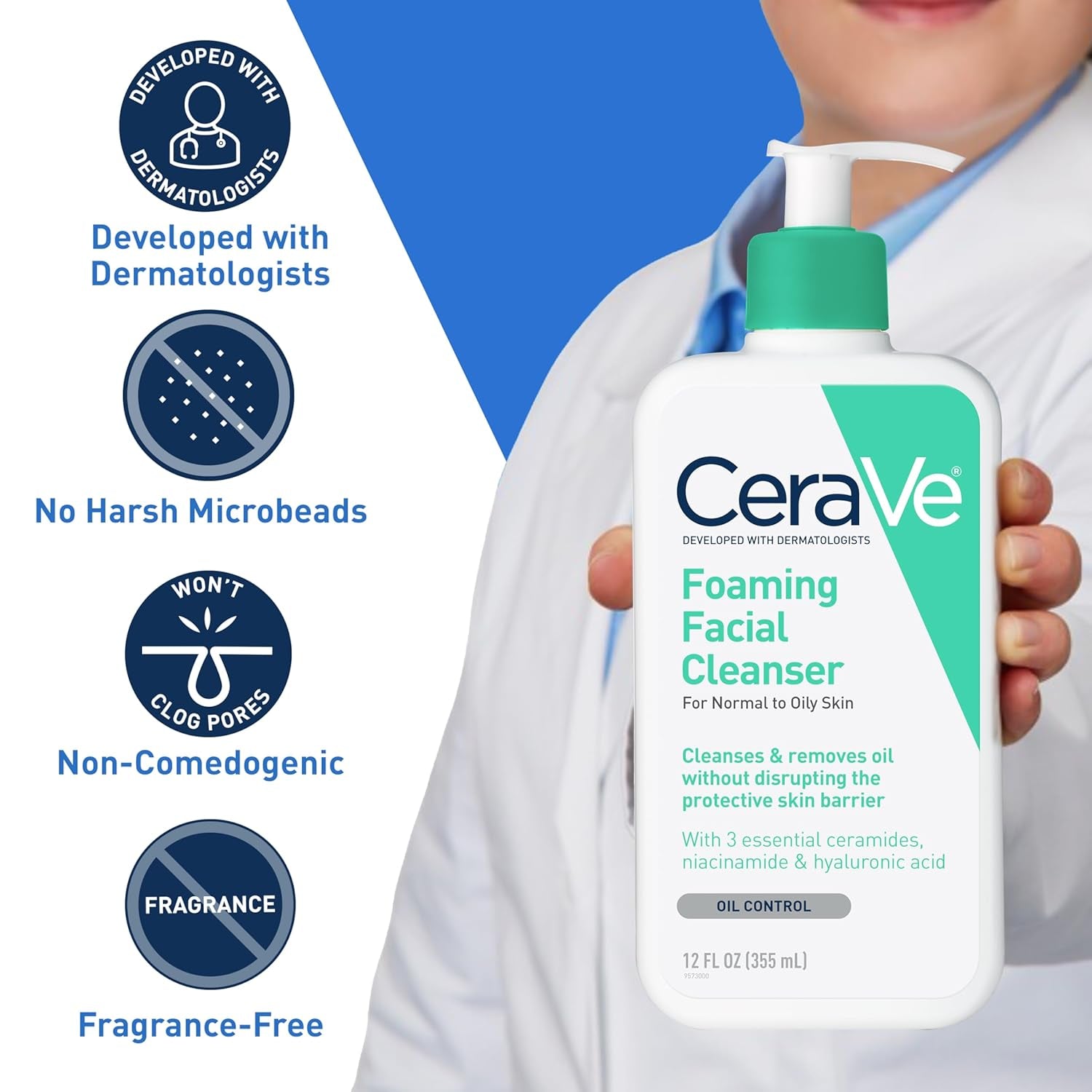 CeraVe Foaming Cleanser for Oily Skin: Mattifies Without Drying